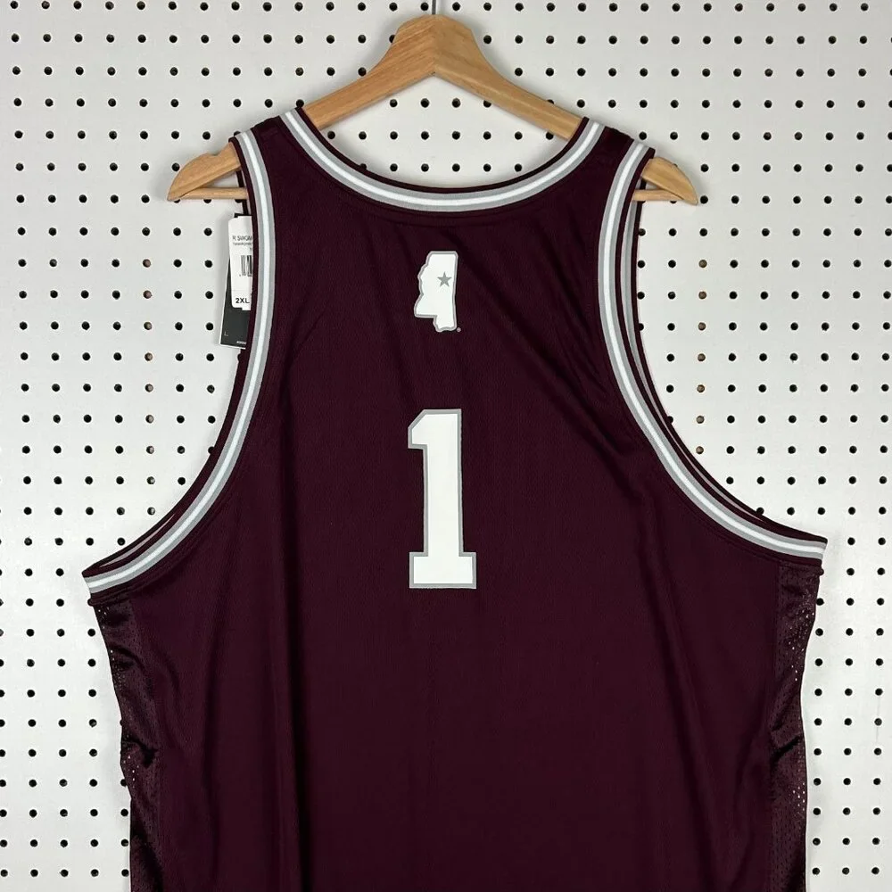 Mississippi State Bulldogs Basketball Jersey Sz XXL NWT $90 RETAIL Maroon White‎